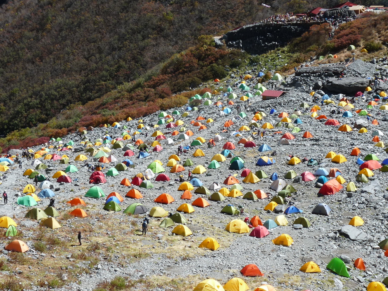 大混雑のテント場